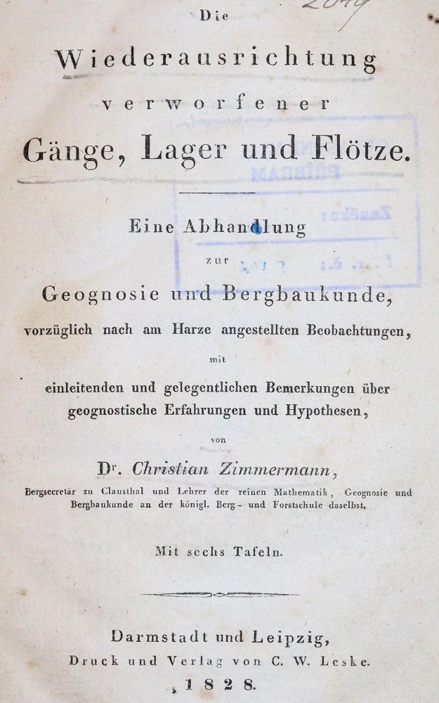 Große Abbildung Nr.1: 144-1516 Zimmermann,C.: (Verschiedene Gebiete - Varia, Bergbau)