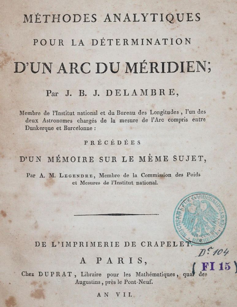 Große Abbildung Nr.1: 144-1529 Delambre,J.B.J.: (Verschiedene Gebiete - Varia)