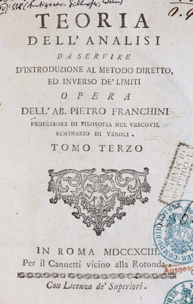 Große Abbildung Nr.1: 144-1577 Franchini,P.: (Verschiedene Gebiete - Varia, Mathematik)