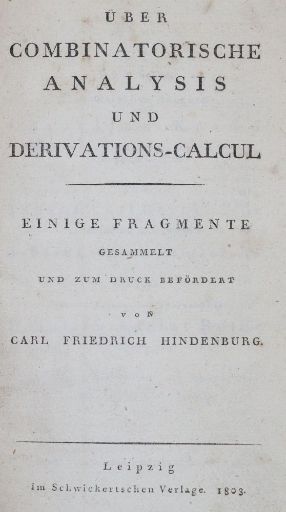 Große Abbildung Nr.1: 144-1584 Hindenburg,C.F.: (Verschiedene Gebiete - Varia, Mathematik)