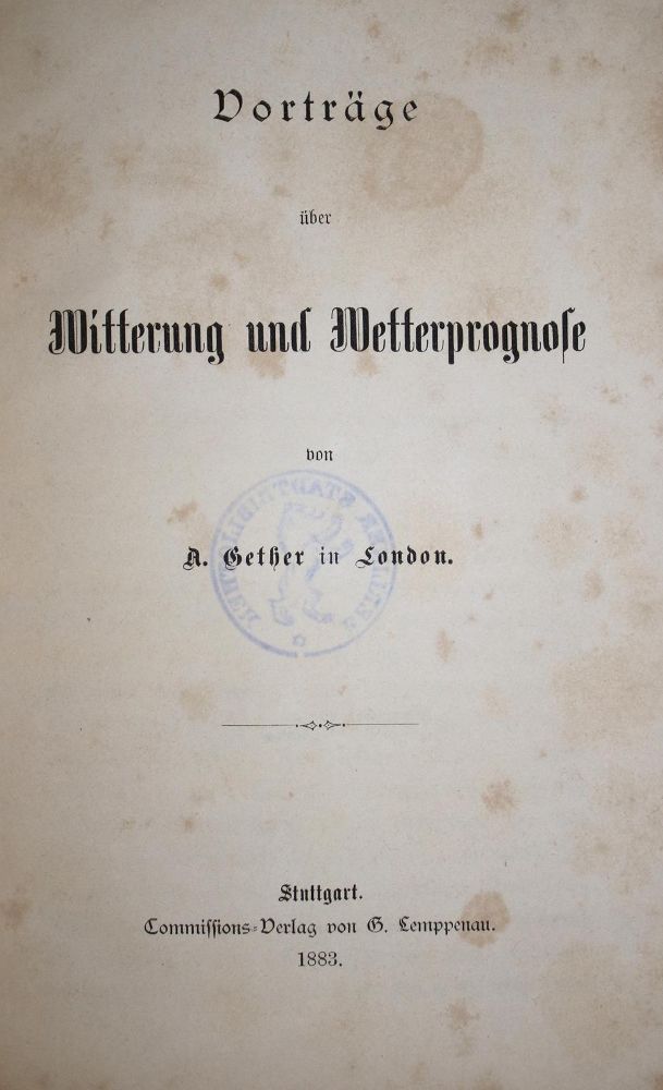 Große Abbildung Nr.1: 144-1614 Gether,A.: (Verschiedene Gebiete - Varia, Meteorologie)