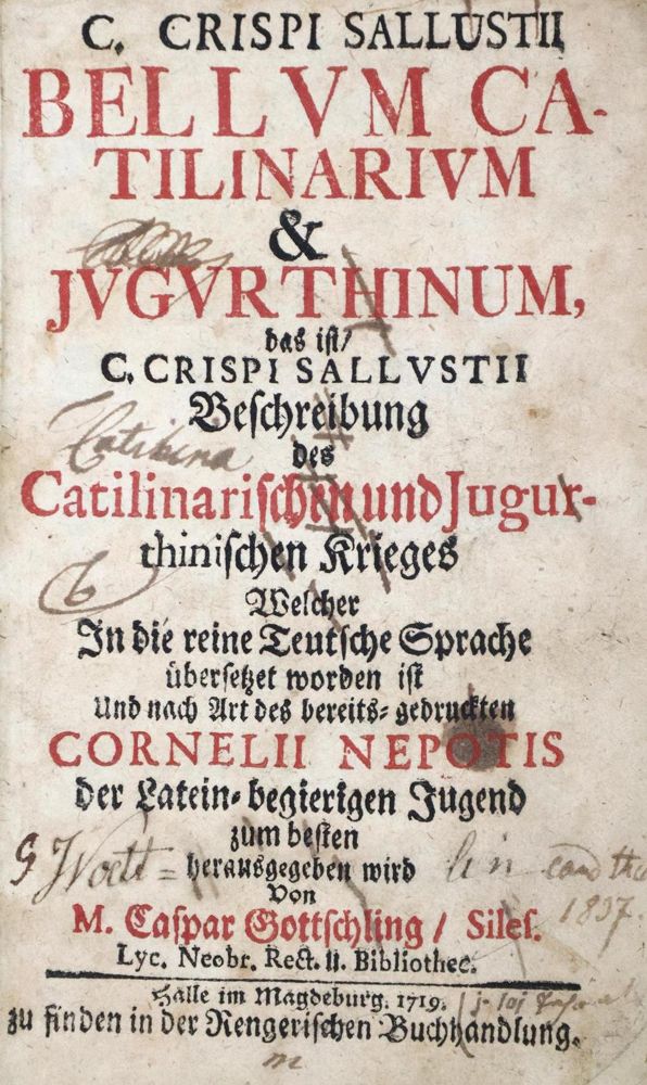 Große Abbildung Nr.2: 144-163 Sallustius,C.C.: (Alte Drucke, Handschriften und Theologie)
