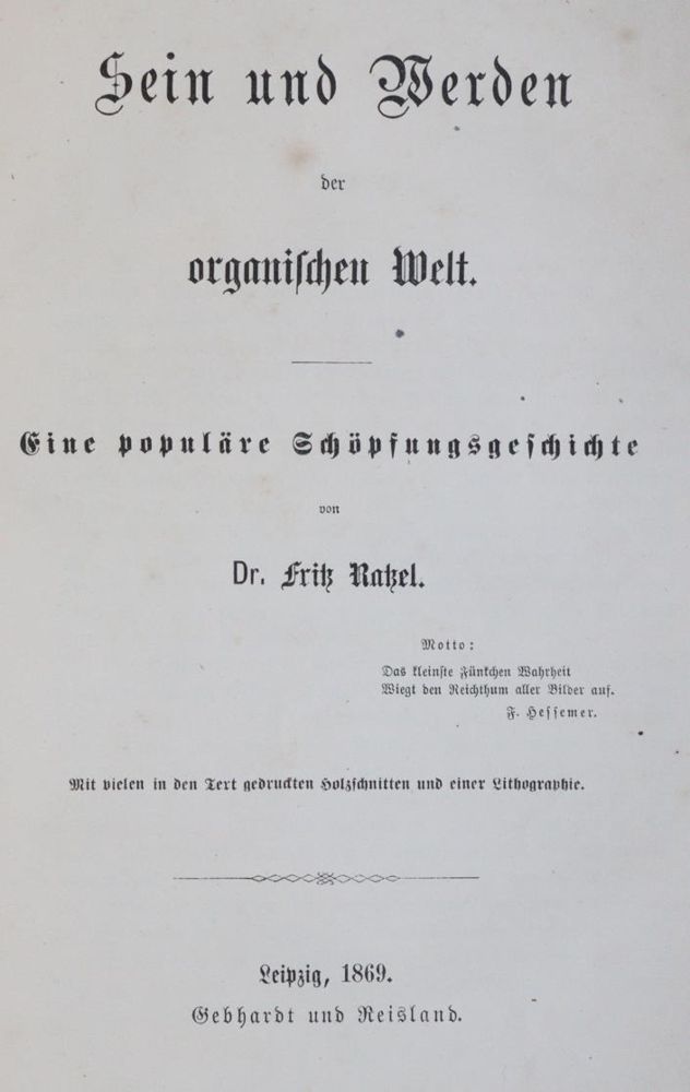 Große Abbildung Nr.1: 144-1638 Ratzel,F.: (Verschiedene Gebiete - Varia)