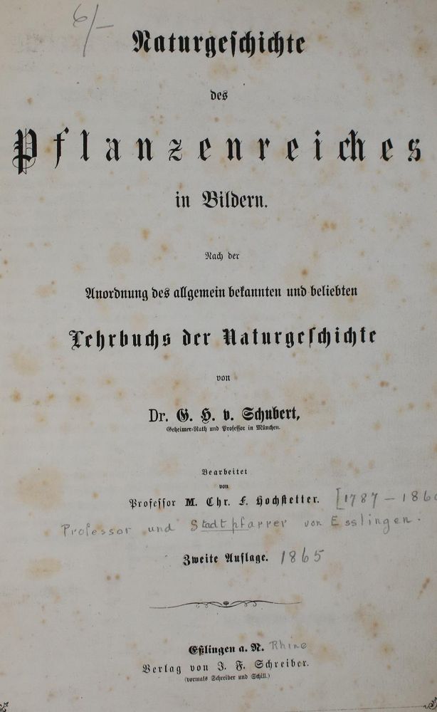 Große Abbildung Nr.6: 144-1649 Schubert,G.H.v.: (Verschiedene Gebiete - Varia)