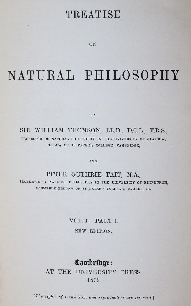 Große Abbildung Nr.1: 144-1662 Thomson,W. u. P.G.Tait.: (Verschiedene Gebiete - Varia)