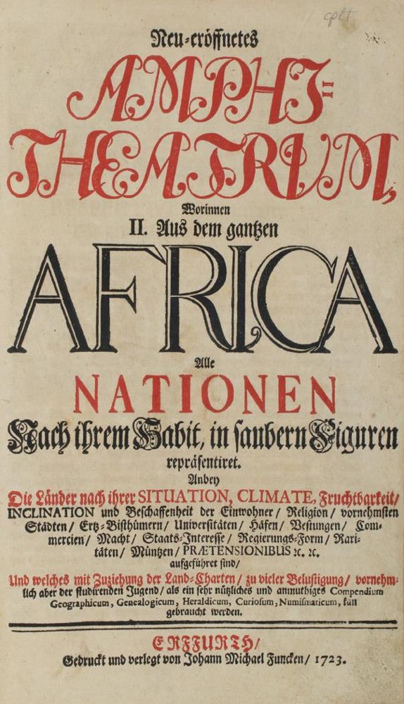 Große Abbildung Nr.1: 144-1677 Neu-eröffnetes Amphitheatrum,: (Afrika)