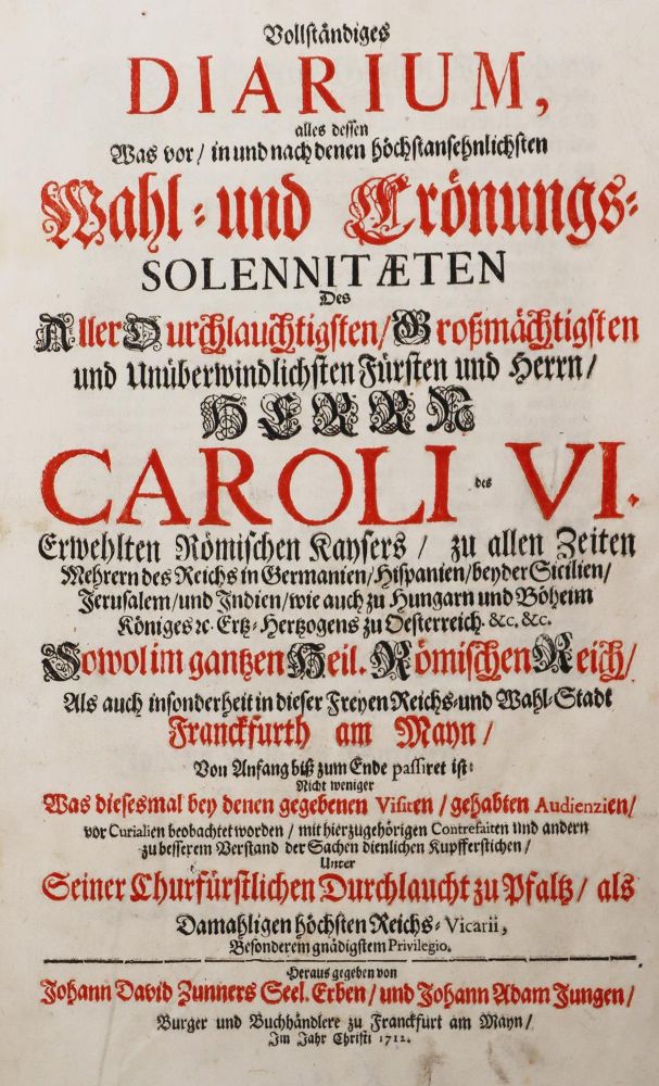 Große Abbildung Nr.1: 144-1800 Karl VI.: (Deutschland, Frankfurt)
