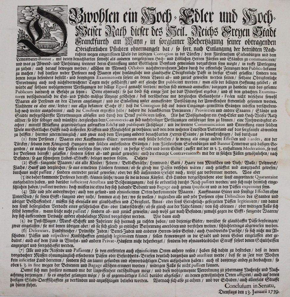 Große Abbildung Nr.2: 144-1801 Tax-Ordnung,: (Deutschland, Frankfurt/Main)