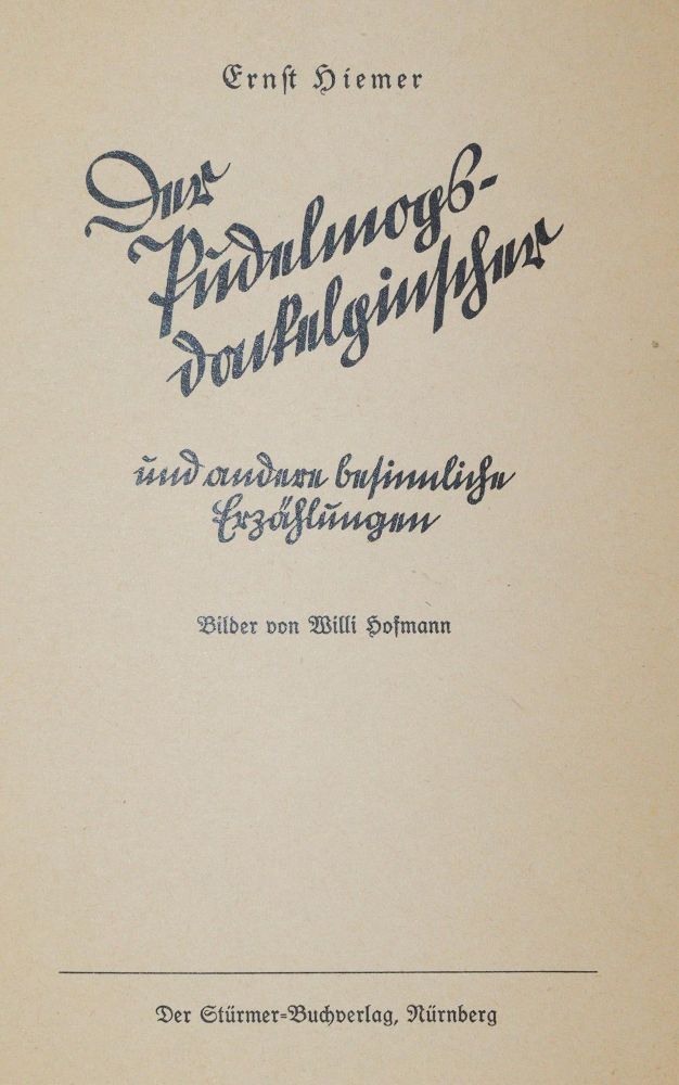 Große Abbildung Nr.1: 144-1855 Hiemer,E.: (Deutschland, Nationalsozialismus, Antisemitismus)