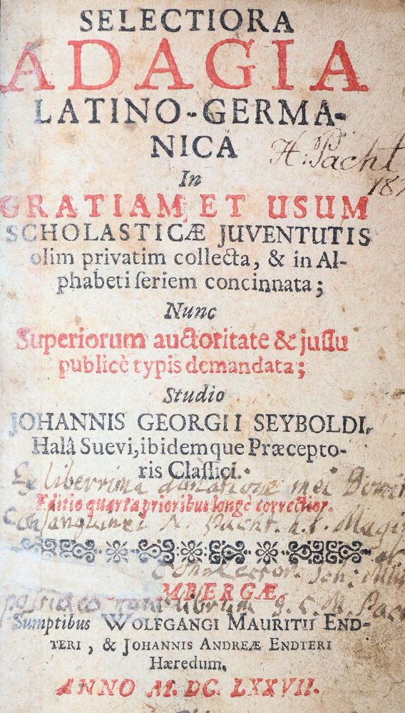 Große Abbildung Nr.1: 144-186 Seybold,J.G.: (Alte Drucke, Handschriften und Theologie)