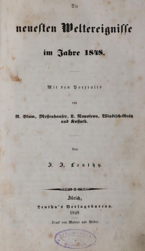 Große Abbildung Nr.31: 144-1875 (Langenschwarz,M.L.).: (Deutschland, Revolution 1848/49 - Vormärz - Politik, Handschriften)