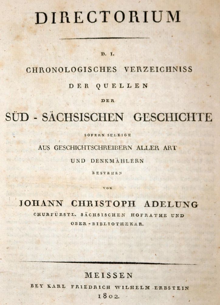 Große Abbildung Nr.1: 144-1886 Adelung,J.C.: (Deutschland, Sachsen)