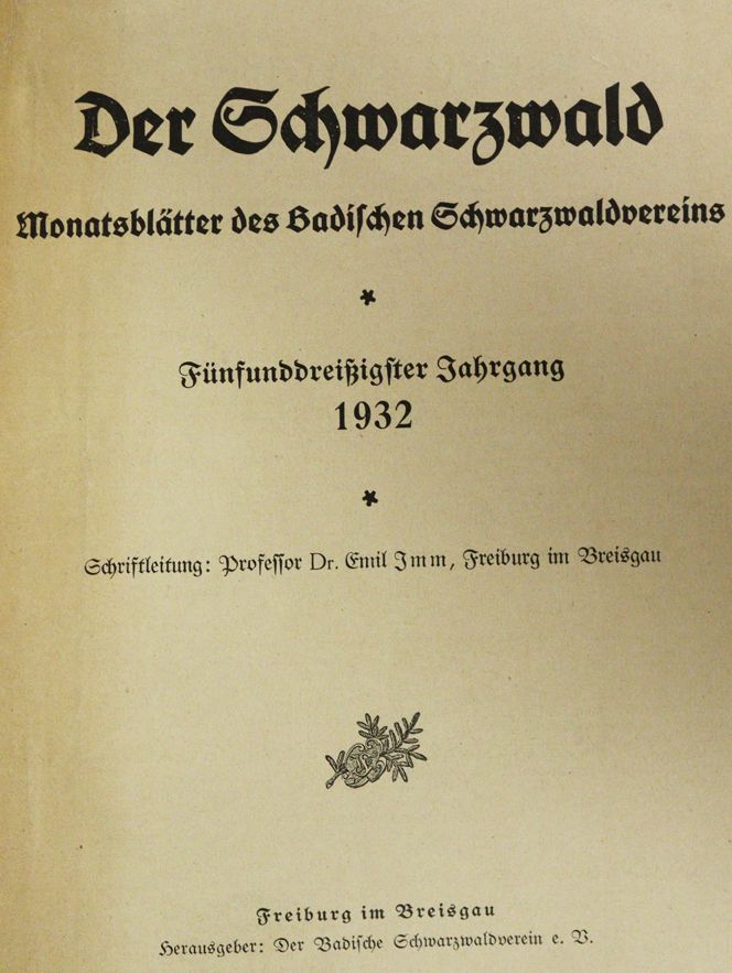 Große Abbildung Nr.1: 144-1902 Schwarzwaldverein (Hrsg.).: (Deutschland)