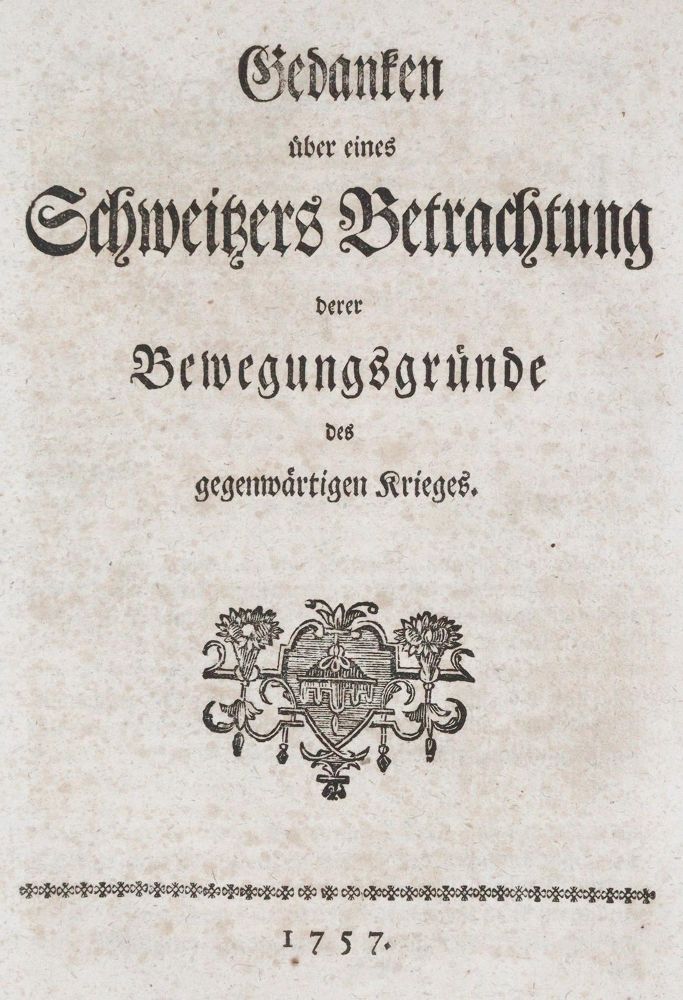 Große Abbildung Nr.1: 144-1907 Gedanken: (Deutschland, Siebenjähriger Krieg, Vier Schriften)