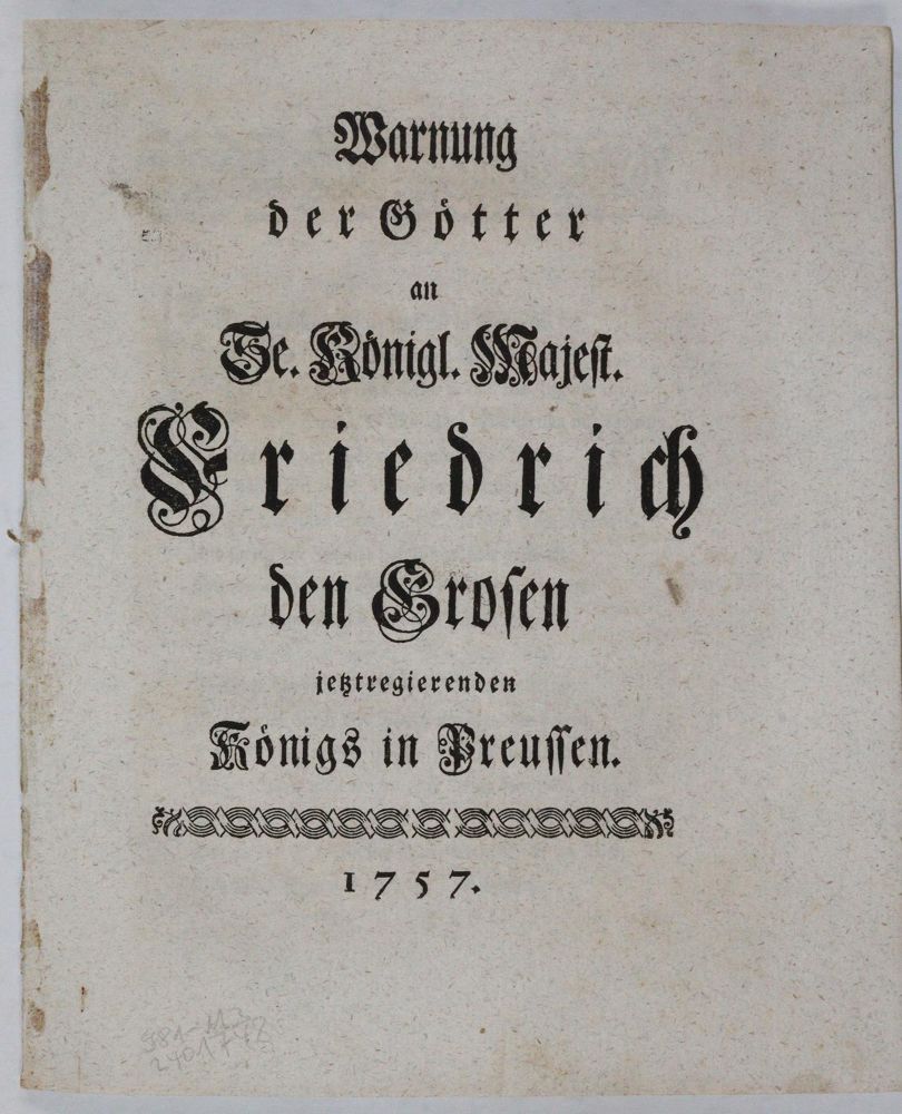 Große Abbildung Nr.3: 144-1907 Gedanken: (Deutschland, Siebenjähriger Krieg, Vier Schriften)