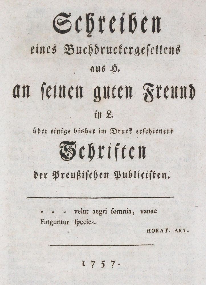 Große Abbildung Nr.1: 144-1908 (Heyne,C.G.).: (Deutschland, Siebenjähriger Krieg, Vier Schriften)