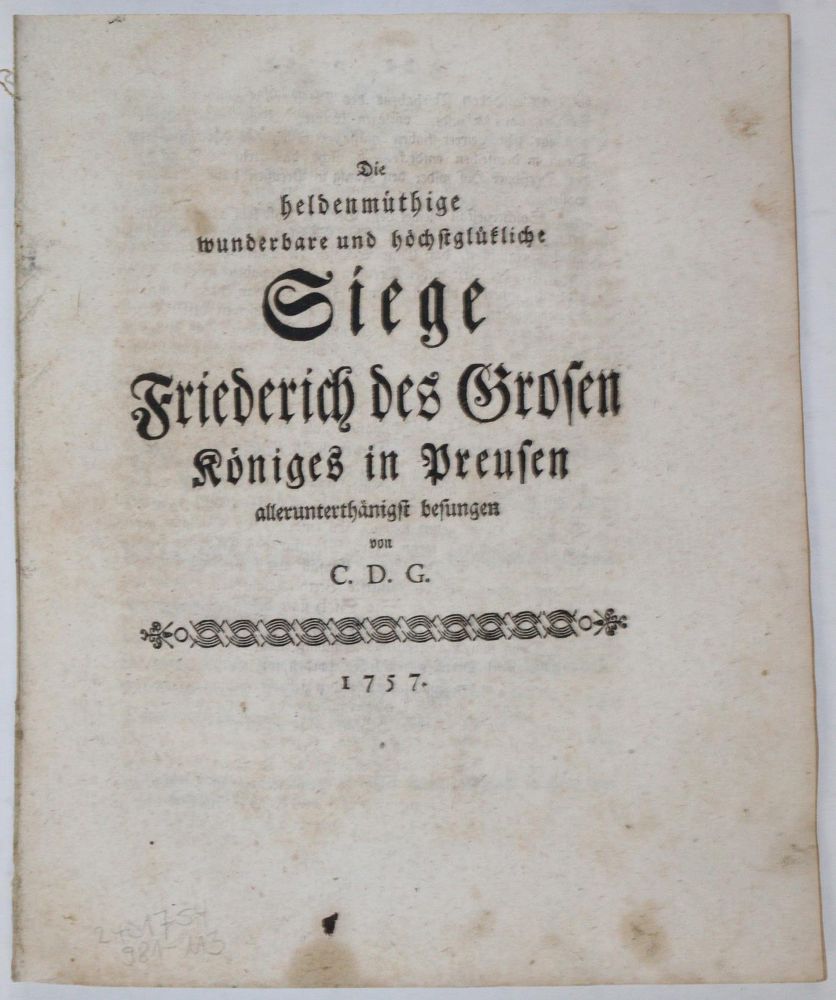 Große Abbildung Nr.2: 144-1908 (Heyne,C.G.).: (Deutschland, Siebenjähriger Krieg, Vier Schriften)