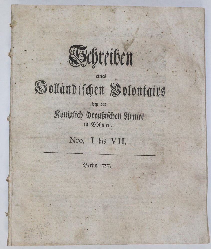 Große Abbildung Nr.2: 144-1912 Unpartheyische Gedanken: (Deutschland, Siebenjähriger Krieg, Vier Schriften)