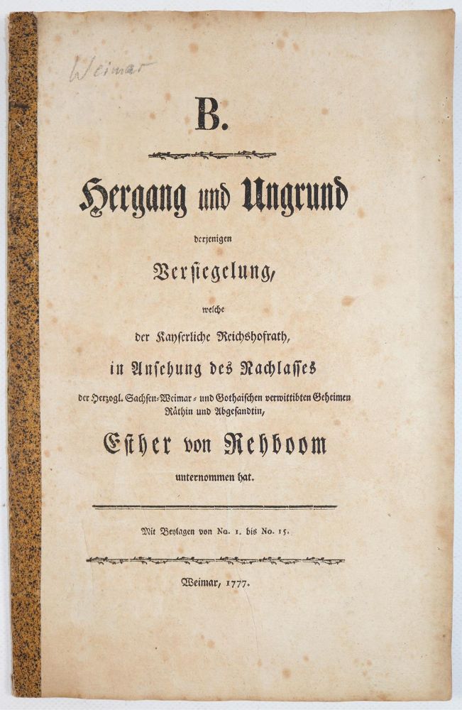 Große Abbildung Nr.1: 144-1928 Hergang und Ungrund: (Deutschland, Weimar)