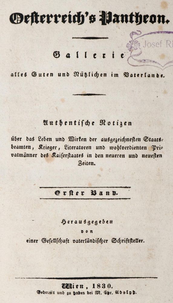Große Abbildung Nr.1: 144-2014 (Schweickhardt,F.X.J.).: (Österreich)