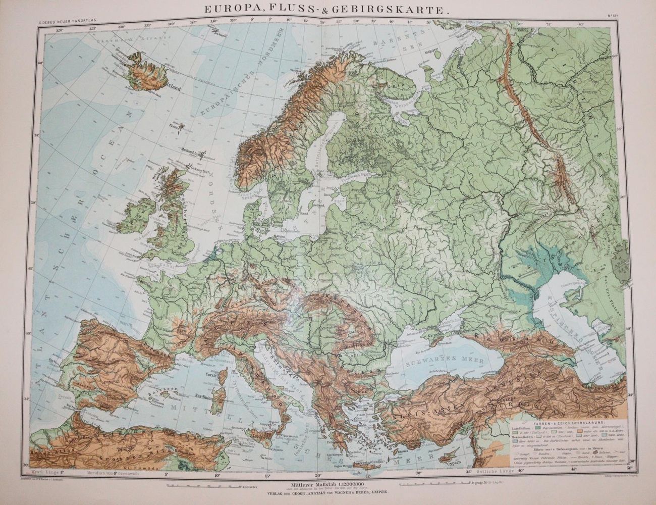 Große Abbildung Nr.6: 144-2055 Debes,E.: (Verschiedene Länder - Geschichte, Atlanten)