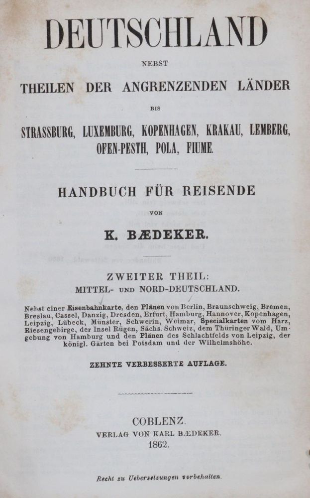 Große Abbildung Nr.1: 144-2074 Deutschland: (Verschiedene Länder - Geschichte, Baedeker)