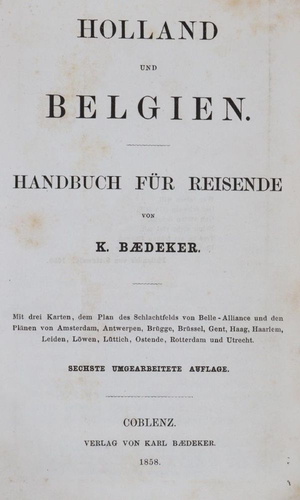 Große Abbildung Nr.1: 144-2079 Holland und Belgien.: (Verschiedene Länder - Geschichte, Baedeker)