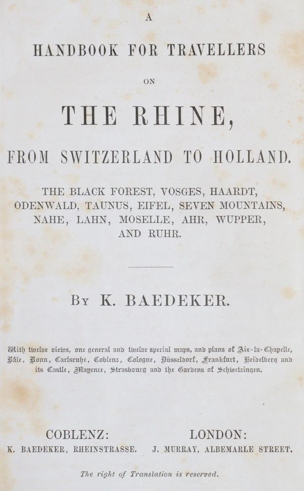 Große Abbildung Nr.8: 144-2083 Handbook for travellers, A,: (Verschiedene Länder - Geschichte, Baedeker, Rhein)