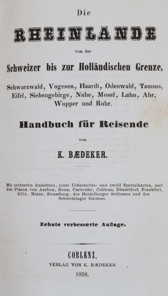 Große Abbildung Nr.1: 144-2084 Rheinlande, Die,: (Verschiedene Länder - Geschichte, Baedeker)