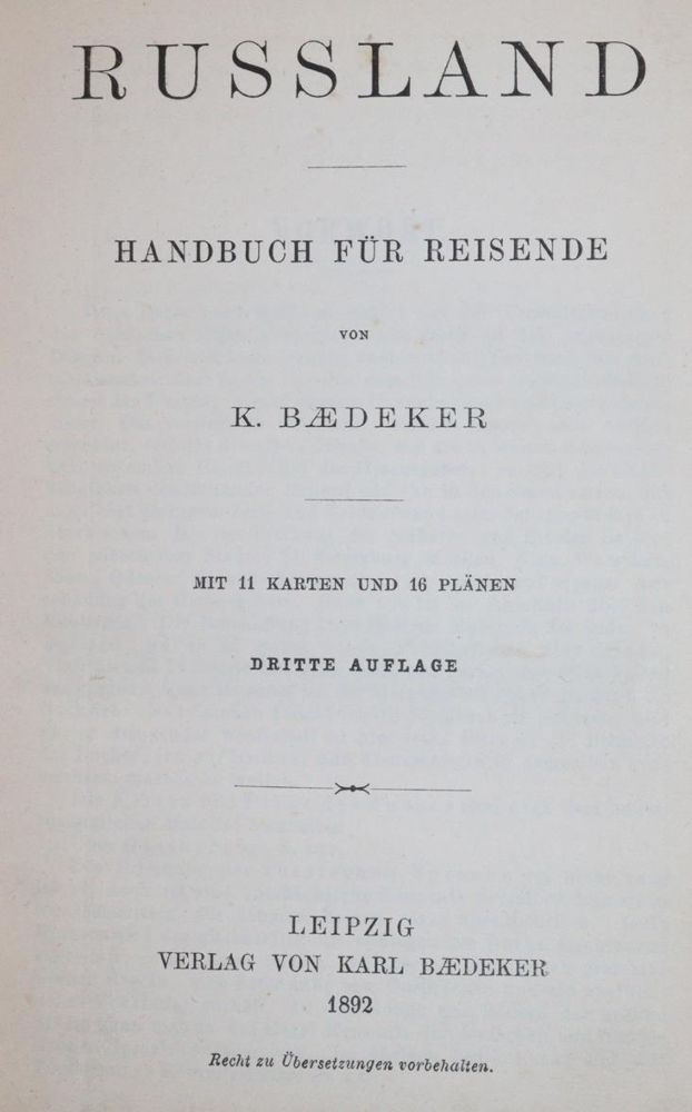 Große Abbildung Nr.1: 144-2086 Russland.: (Verschiedene Länder - Geschichte, Baedeker)