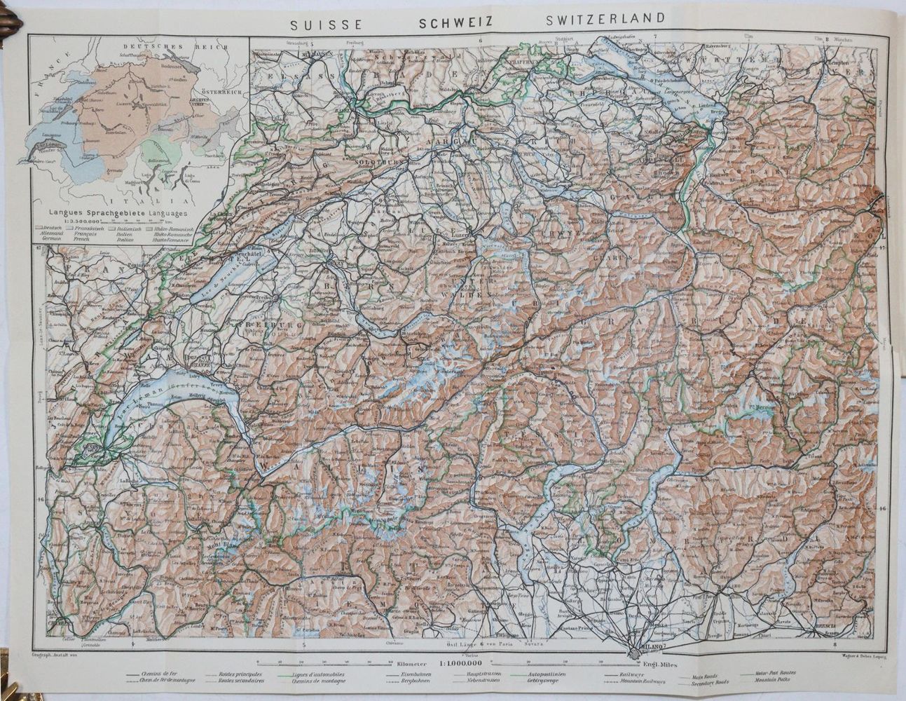 Große Abbildung Nr.2: 144-2089 Schweiz, Die,: (Verschiedene Länder - Geschichte, Baedeker)