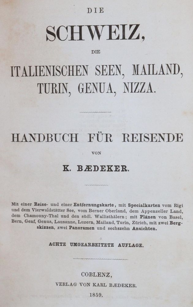 Große Abbildung Nr.1: 144-2090 Schweiz, Die,: (Verschiedene Länder - Geschichte, Baedeker)