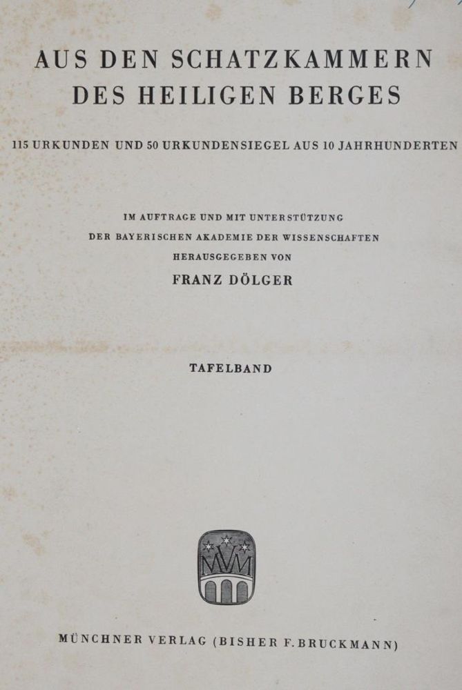 Große Abbildung Nr.1: 144-2110 Dölger,F.: (Verschiedene Länder - Geschichte, Griechenland)