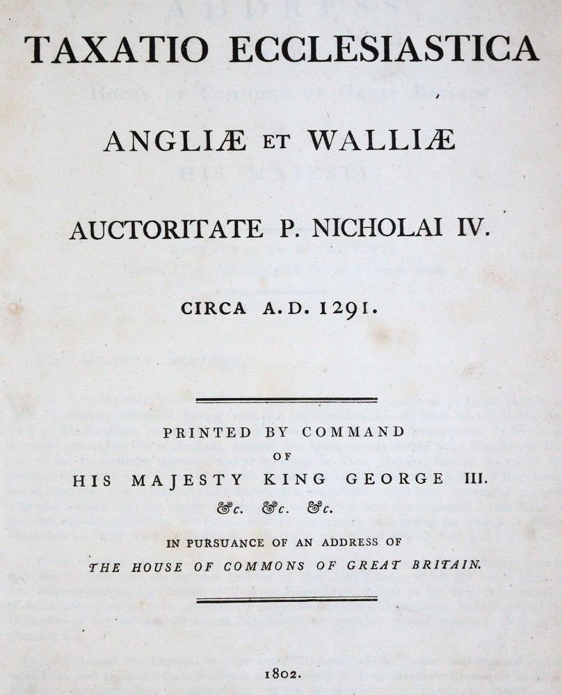 Große Abbildung Nr.1: 144-2121 Taxatio Ecclesiastica: (Verschiedene Länder - Geschichte, Grossbritannien)