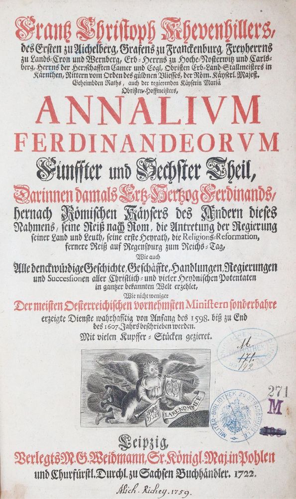 Große Abbildung Nr.1: 144-2127 Khevenhiller,F.C.: (Verschiedene Länder - Geschichte)