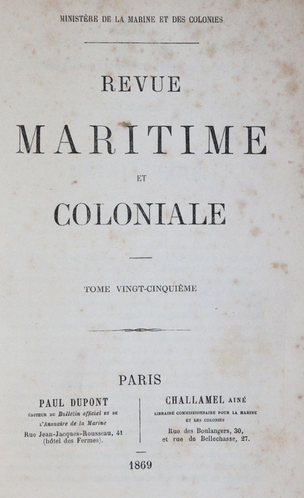 Große Abbildung Nr.1: 144-2148 Revue maritime et coloniale.: (Verschiedene Länder - Geschichte)