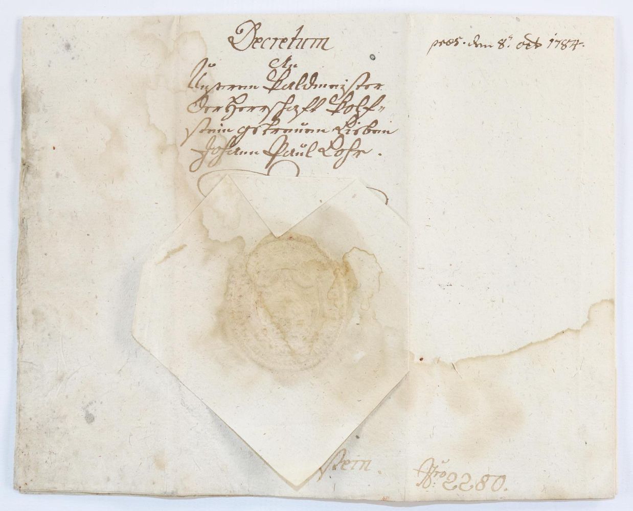 Große Abbildung Nr.2: 144-2174 Auersperg, Joseph Franz Anton,: (Autographen)