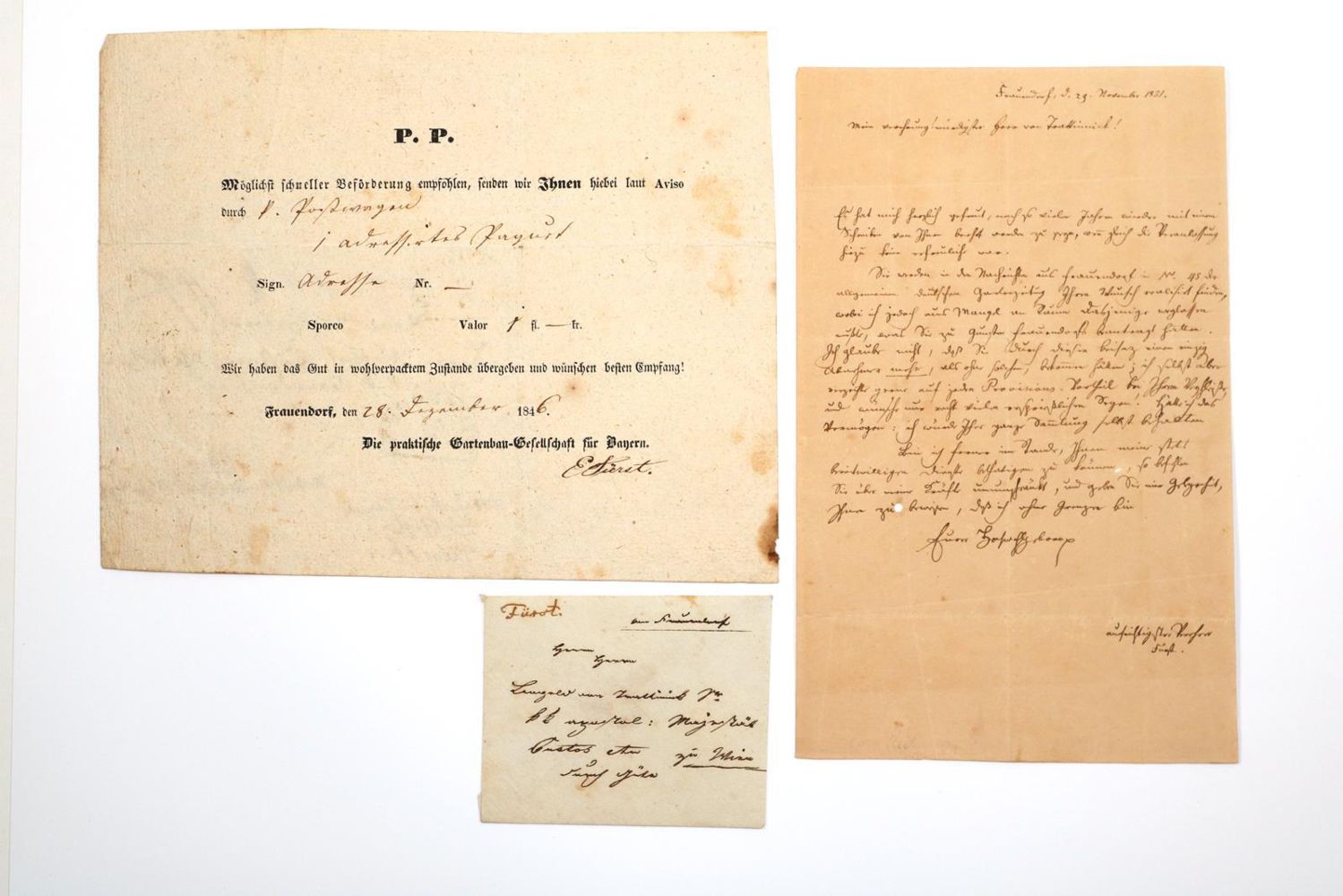 Große Abbildung Nr.1: 144-2181 Fürst, Johann Evangelist,: (Autographen)