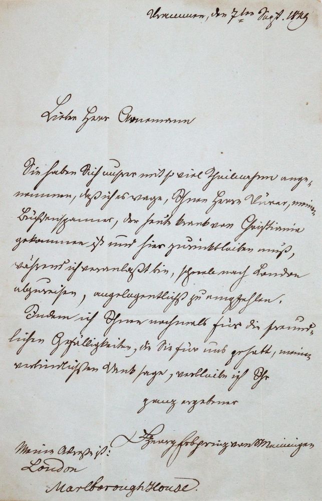 Große Abbildung Nr.1: 144-2183 Georg II., Herzog von Sachsen-Meiningen: (Autographen)