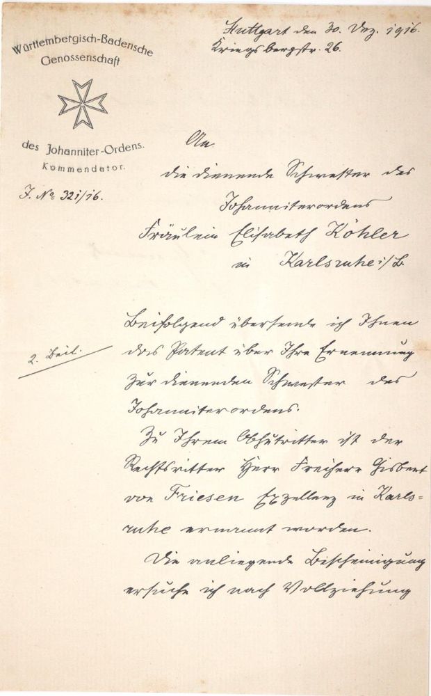 Große Abbildung Nr.1: 144-2184 Graevenitz, Friedrich Gustav Theodor von,: (Autographen)