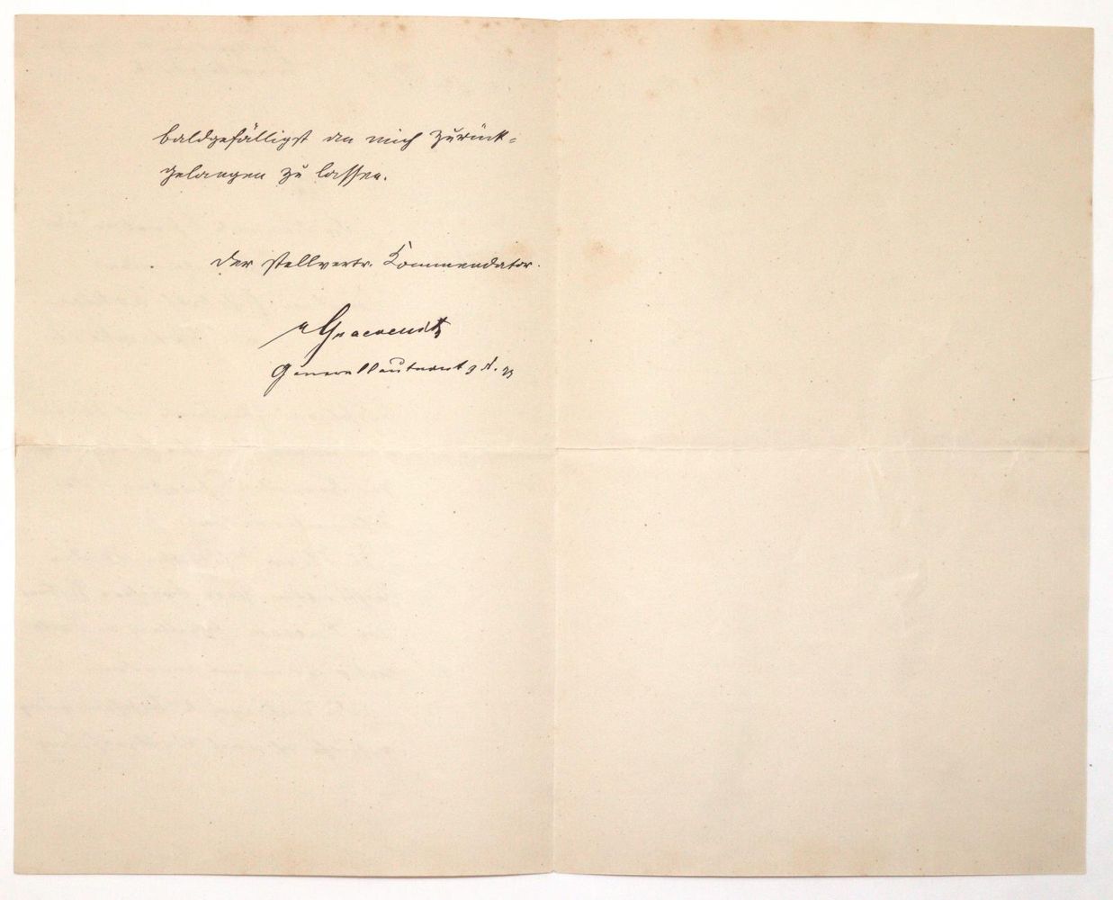 Große Abbildung Nr.3: 144-2184 Graevenitz, Friedrich Gustav Theodor von,: (Autographen)