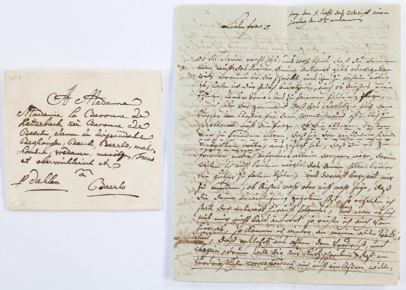 Große Abbildung Nr.1: 144-2191 Katterbach geb. Beeck, Freifrau von,: (Autographen)