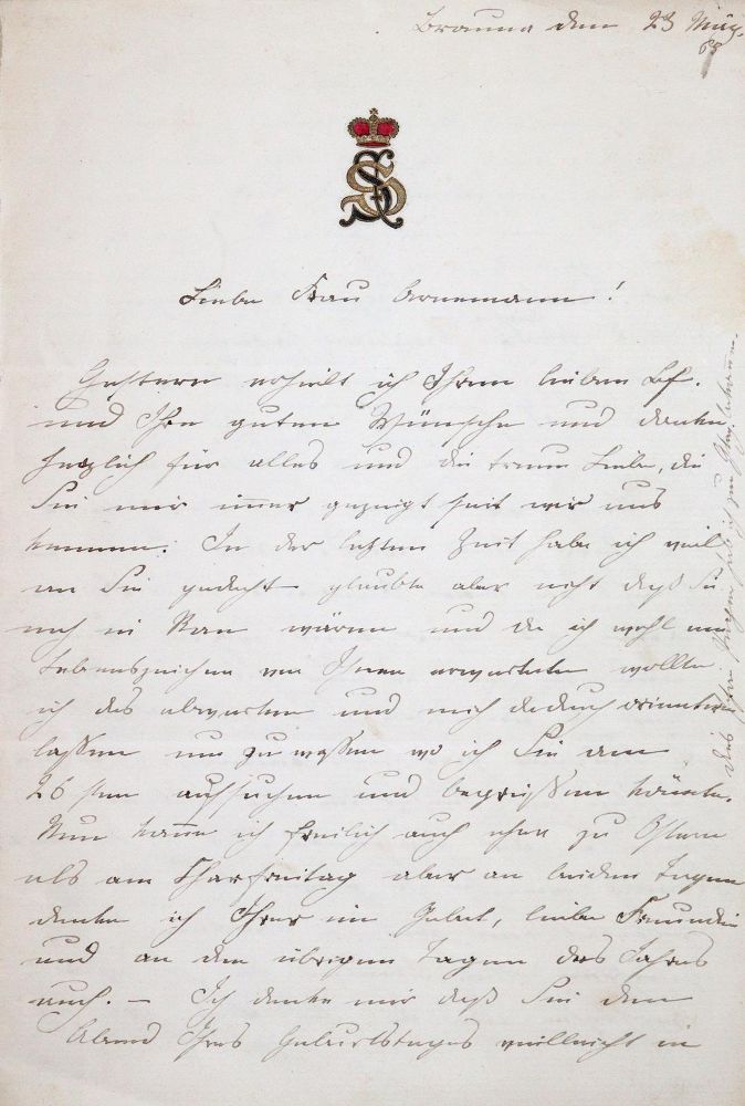 Große Abbildung Nr.1: 144-2206 Sophie, Großherzogin von Sachsen-Weimar: (Autographen)