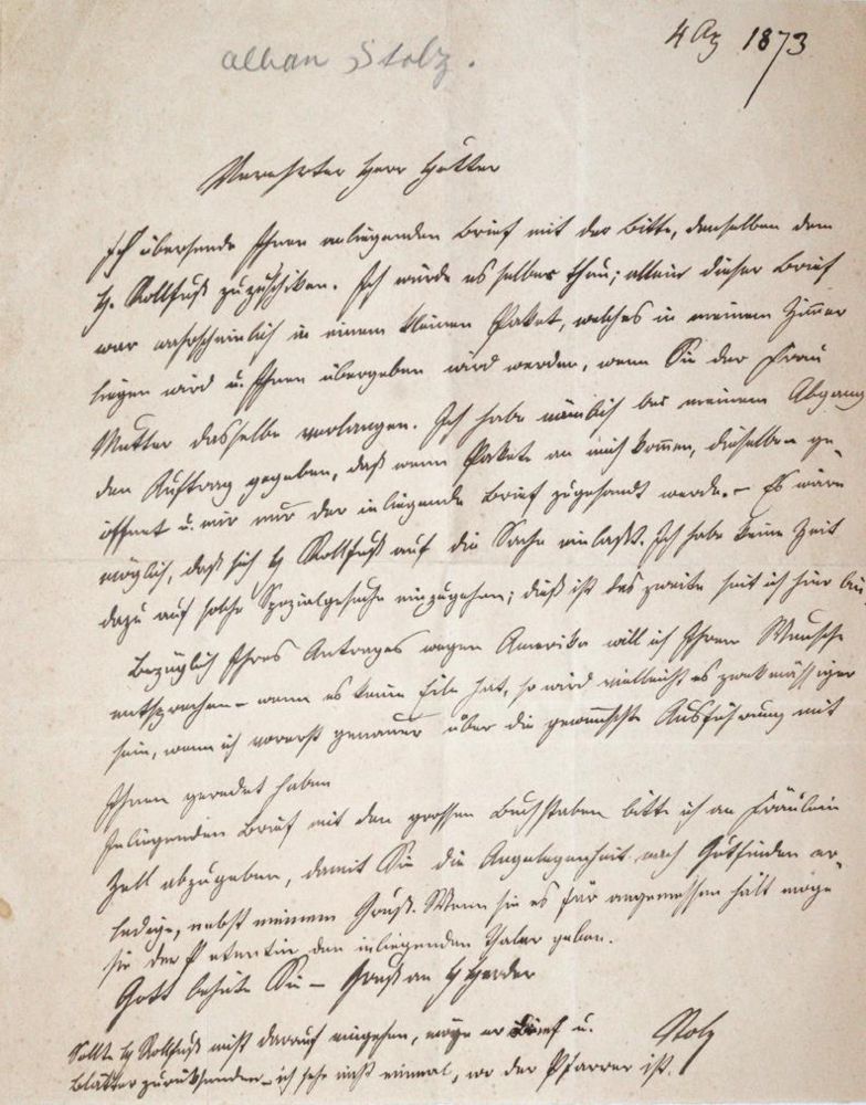 Große Abbildung Nr.1: 144-2209 Stolz, Alban Isidor,: (Autographen)
