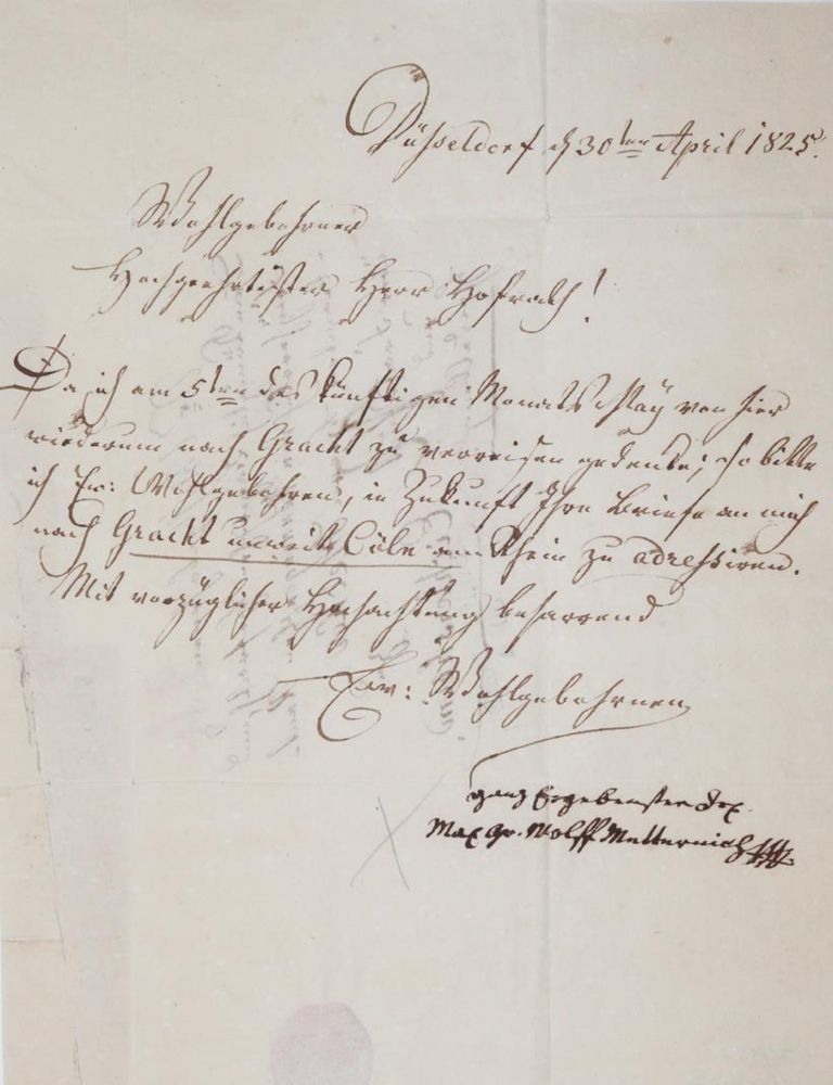 Große Abbildung Nr.1: 144-2215 Wolff-Metternich, Max Graf,: (Autographen)