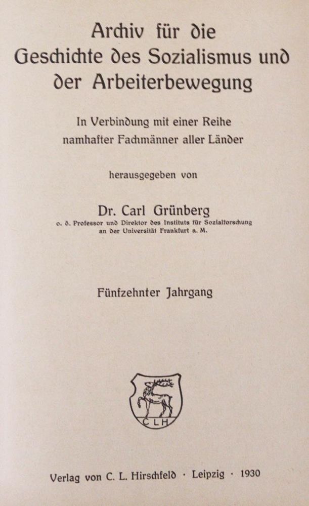 Große Abbildung Nr.1: 144-232 Grünberg,C. (Hrsg.).: (Sozialismus)
