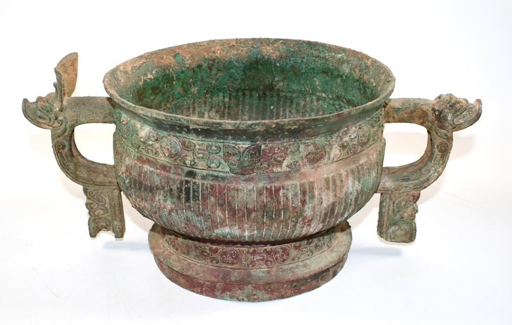 Große Abbildung Nr.1: 144-2452 China Bronzegefäß.: (Asiatika)