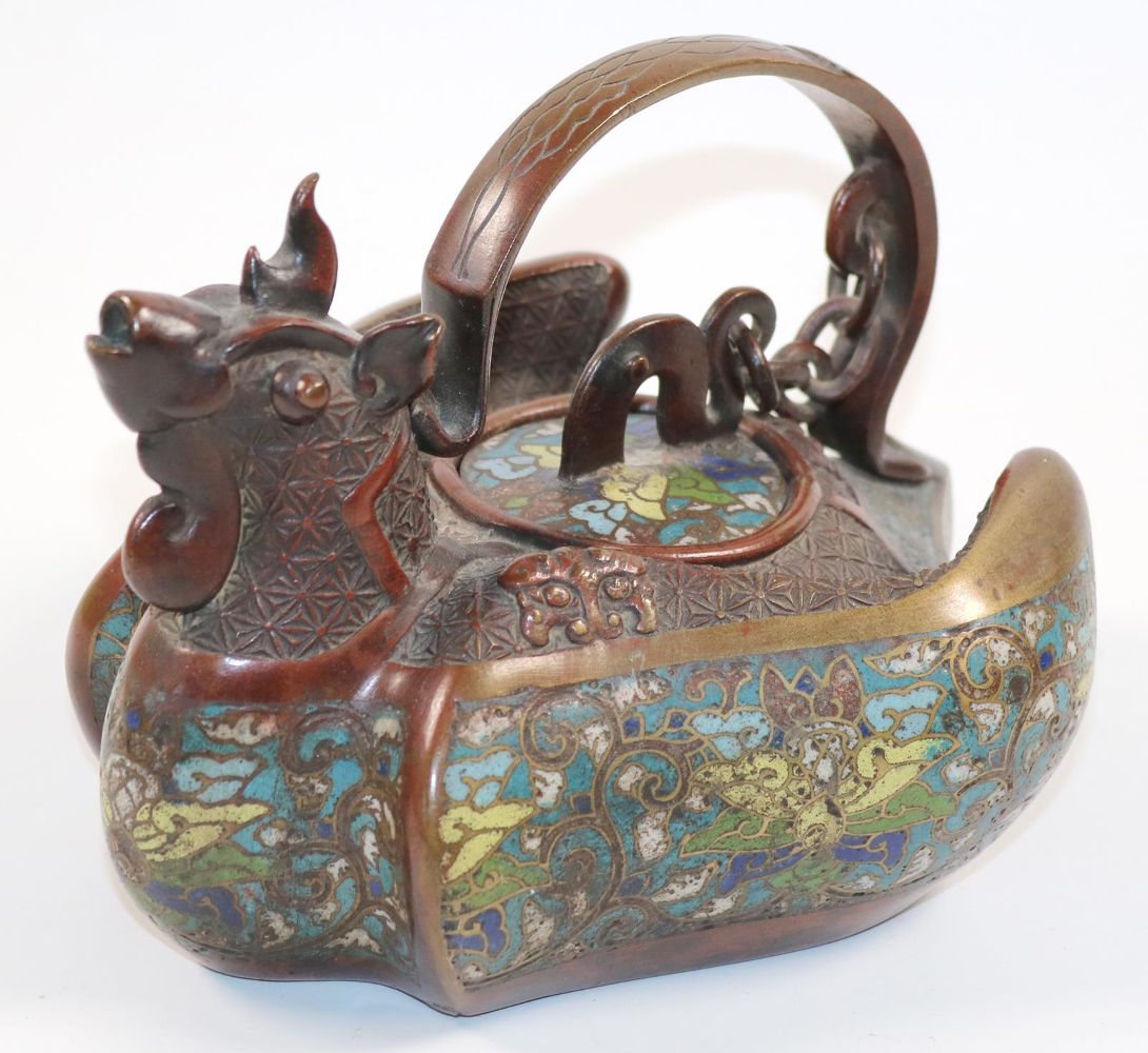 Große Abbildung Nr.1: 144-2453 China Bronzekanne: (Asiatika)