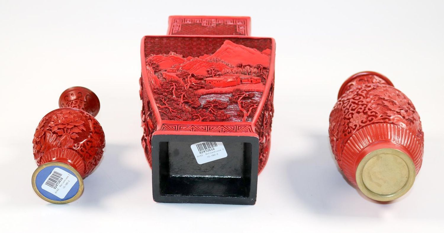 Große Abbildung Nr.4: 144-2508 Rotlackvase China.: (Asiatika)