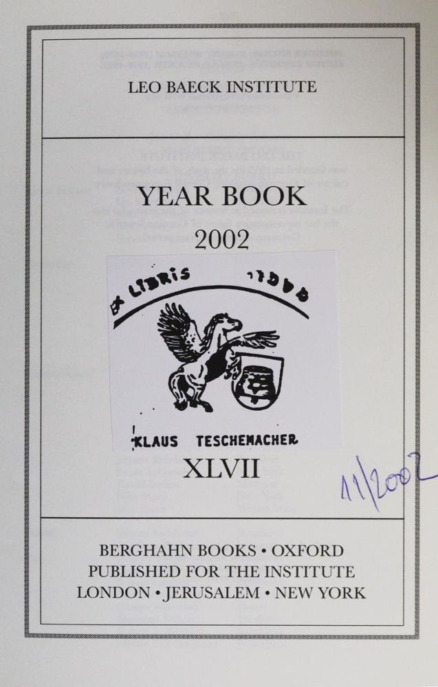 Große Abbildung Nr.1: 144-274 Leo Baeck Institute.: (Judaica)